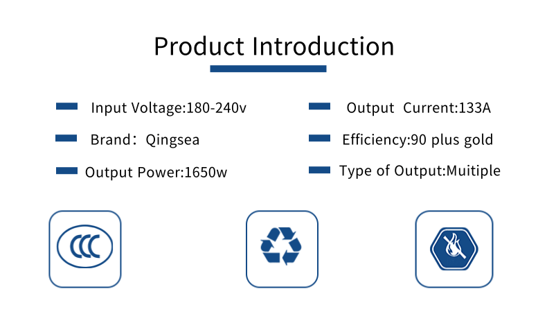 ATX Machine 1650w multiple power supply 90 plus gold output GPU ready to ship commercial Atx dc