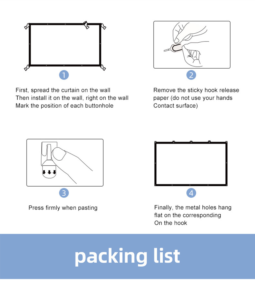 Soft Milk Silk Foldable Projector Screen Collapsible Wide Range
