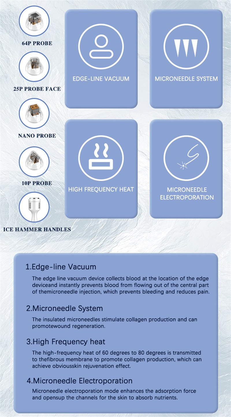 Portable 2 In 1 Fractional Rf Microneedling Machine With Cold Hammer