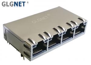  Industrial POE RJ45 Jack 1 x 4 Ports EMI Spring For 1G Base - T Ethernet Manufactures