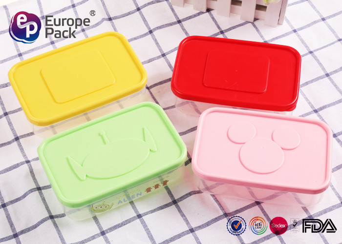 500ml Recyclable Square Shape Hard Plastic Lunch Boxes For Kids 15X10X5 Cm