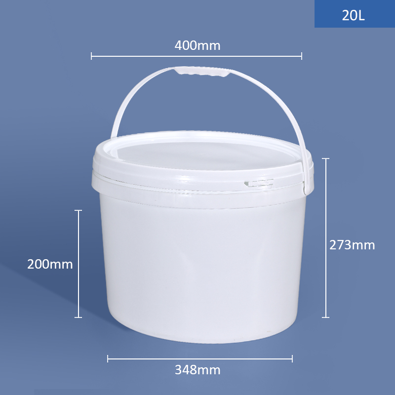 White Plastic Oval 5 Gallon Polypropylene Buckets Ice Cream Wine food Tub