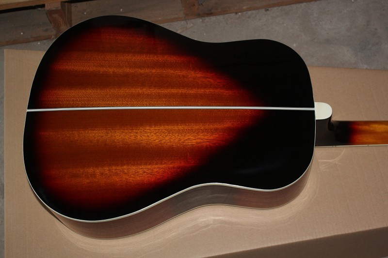 Factory 41 inch Solid Top tobacco sunburst 70th Anniversary John Lennon acoustic guitar with electric guitar's pickup