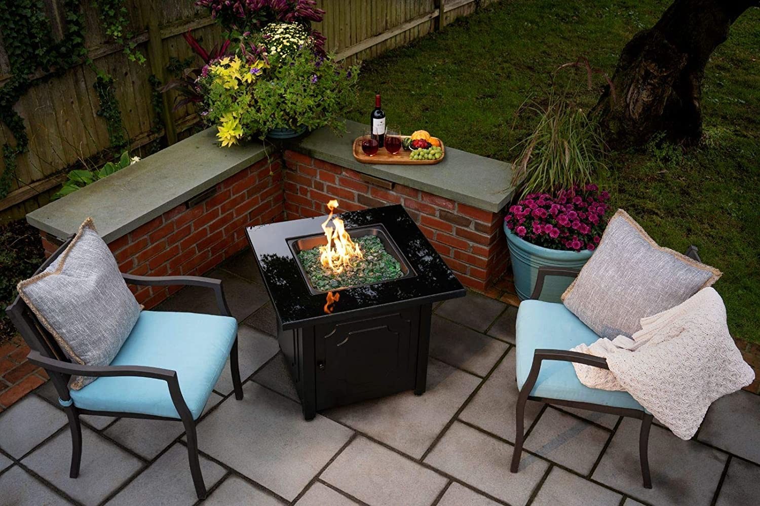 30'' Alloy Steel Outdoor Natural Gas Firepit 50,000 BTU Propane