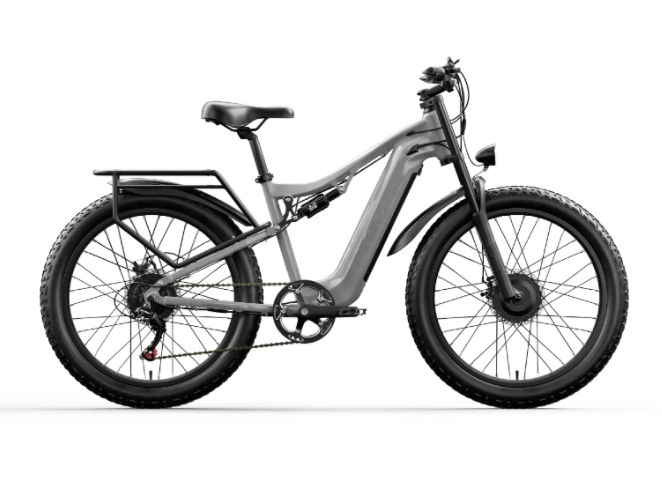 Full Suspension Electric Mountain Bike 48V 1000W 17.5Ah Hidden Lithium Battery Power