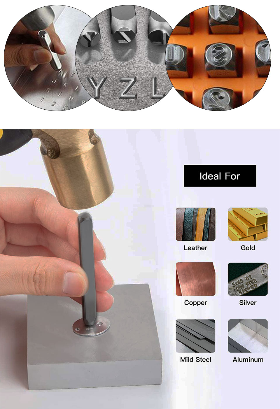 36 Pcs Steel Jewelry Metal Stamping Kit Compact Size Box