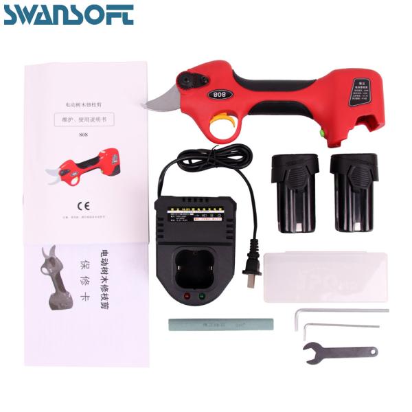 Swansoft 2.5CM Battery Orchard Pruner Cordless Electric Hedge Trimmer Portable