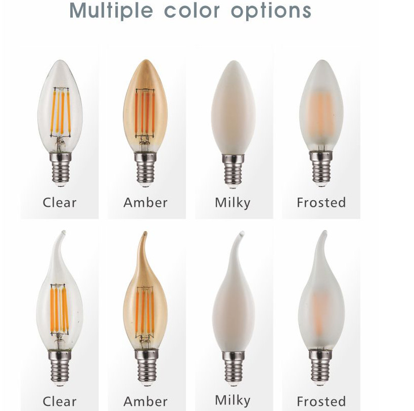 C35 B22 4W led filament bulb 220-240V indoor room candle led filament lamp