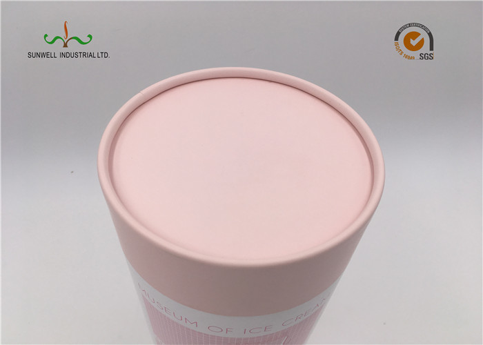 White Coated Paper Round Cardboard Tubes With Lids For Food Cake Packaging