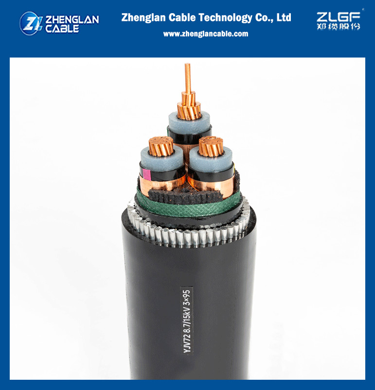 12.7/22kV XLPE Medium Voltage Cable Low Smoke Halogen Free Armoured Power CableRed stripe Standards SANS 1339