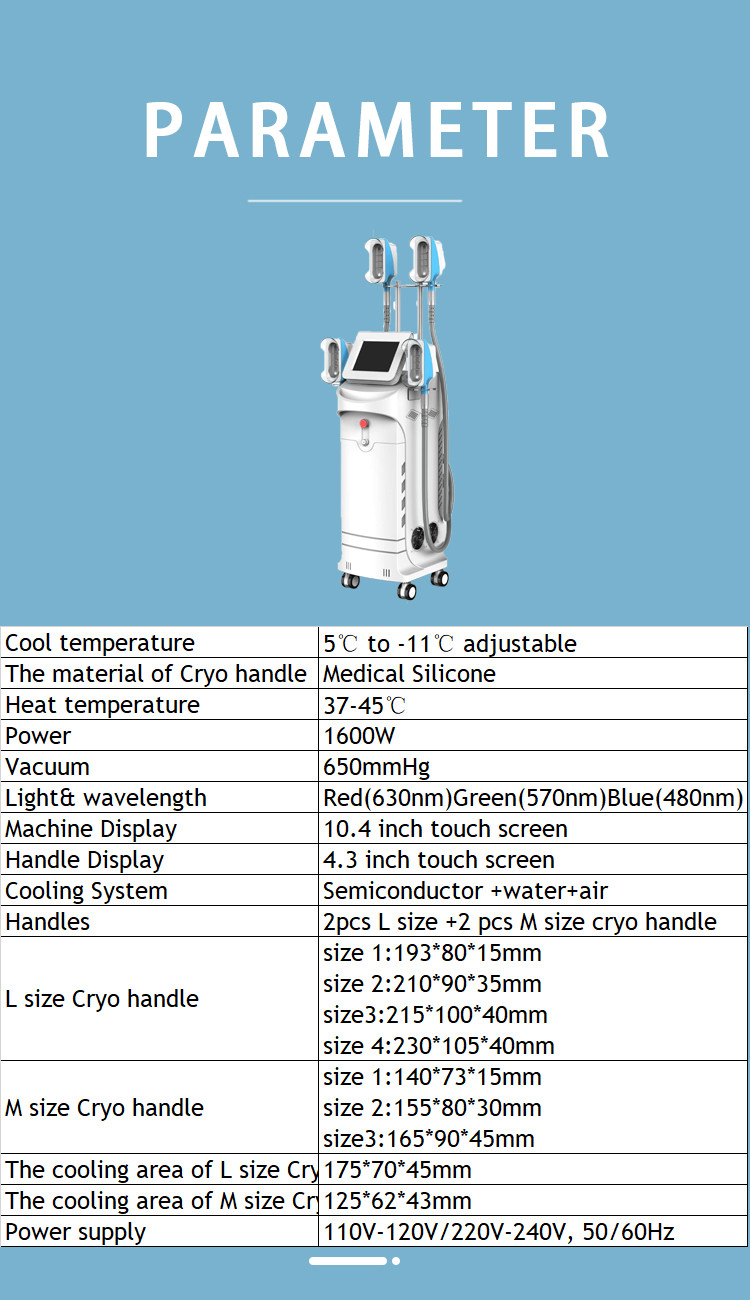 2021 new Cryotherapy 4D Large Area 4 Handles Lipo cryo 360 cool Fat reduce Slimming Cryo therapy Machine LF-264