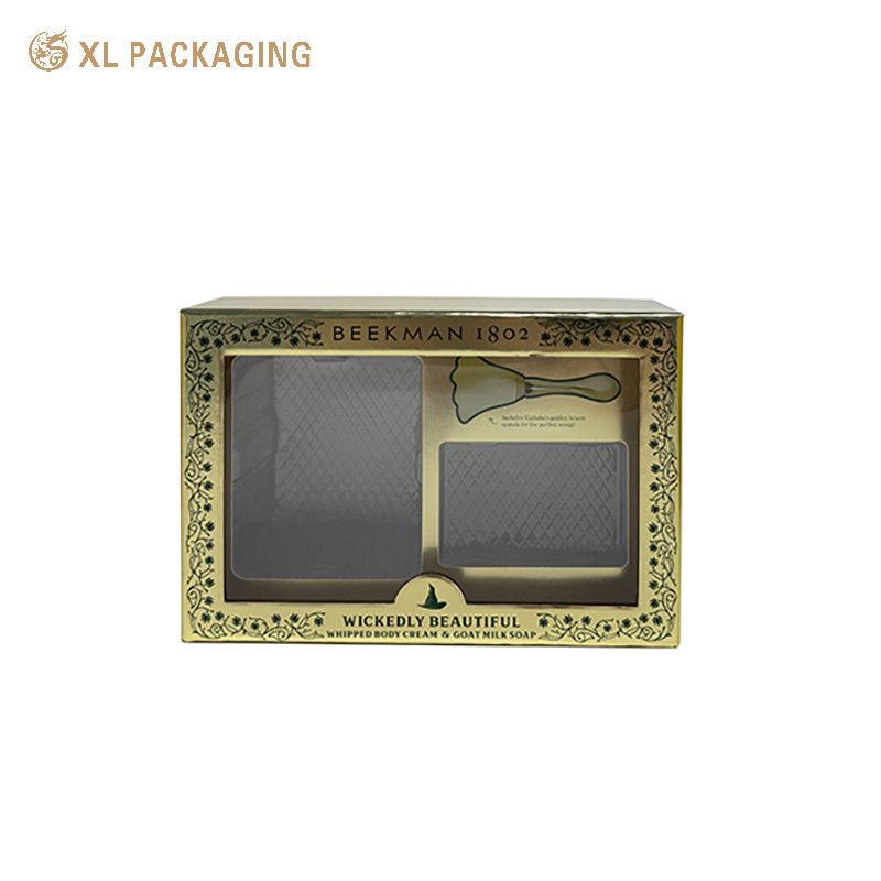 Customized Perfume Packaging Box Gold Foil Surface Inside Skin Care Cosmetic Luxury Gift