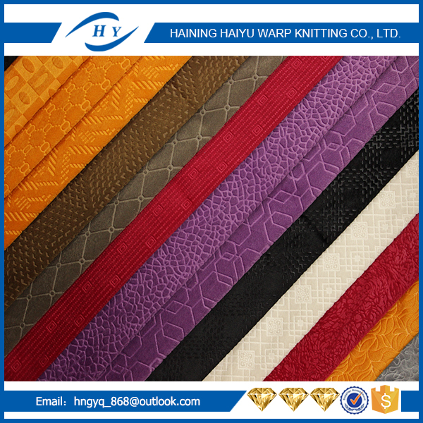 Factory price 100% Polyester Brushed Velboa Embossed Knitting Fabric For Clothing & Fashion Bag in China