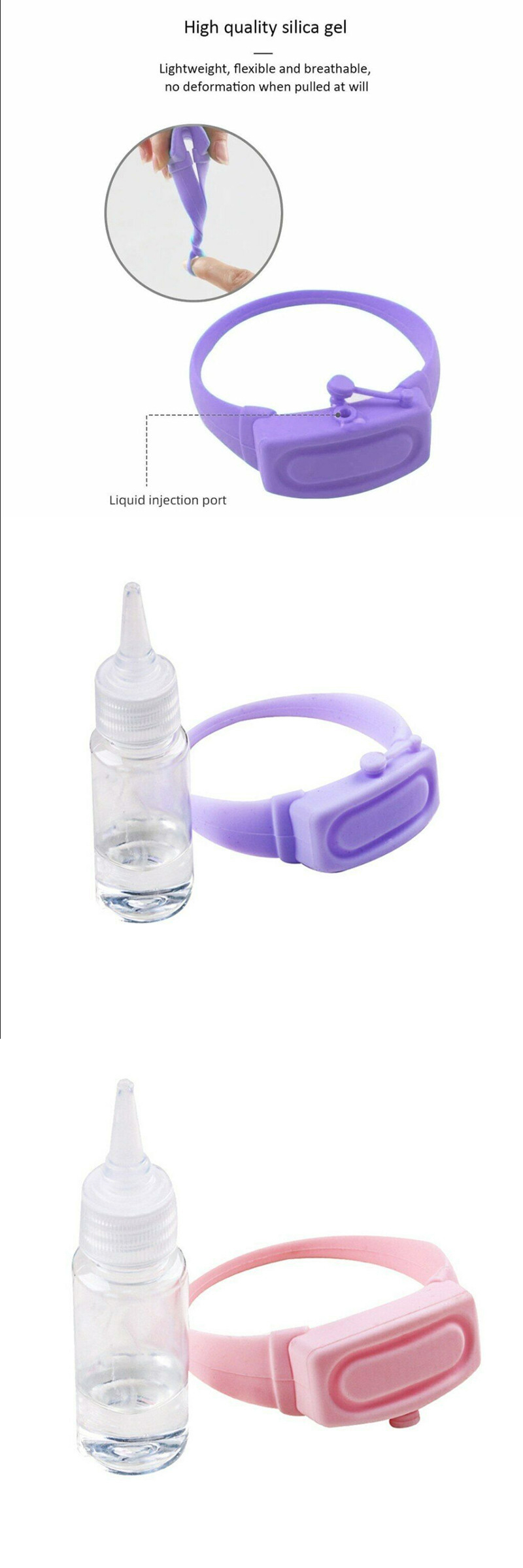 Reusable Silicone Hand Sanitizer Wristband