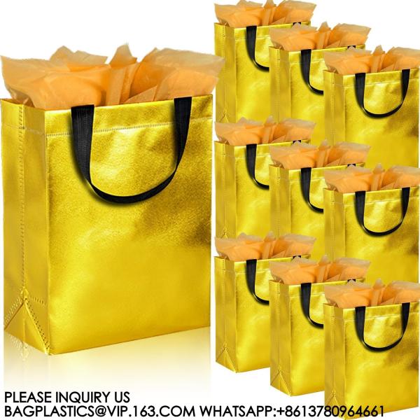 Colorful Gift Bags With Tissues – 9PCS Reusable Gift Bags Medium Size - Perfect
