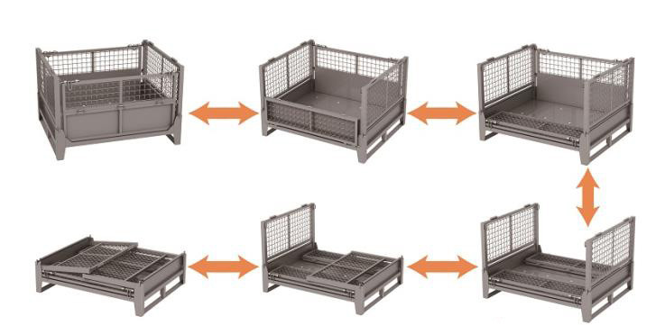 Stackable Steel Collapsible Pallet Cage Stillage Container Manufacturers