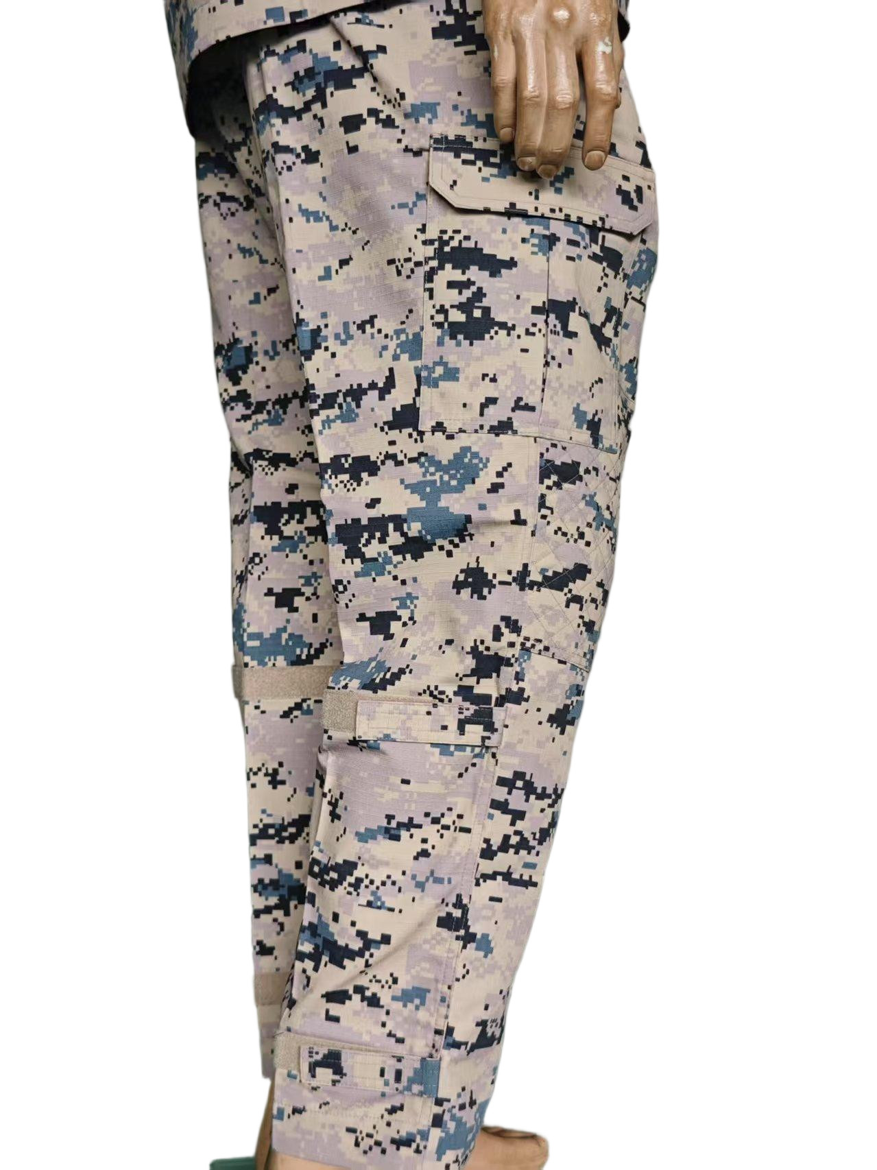 Tactical ACU Camouflage Field Training Uniform Set Twill and Rip Stop Fabric Cotton Polyester Material