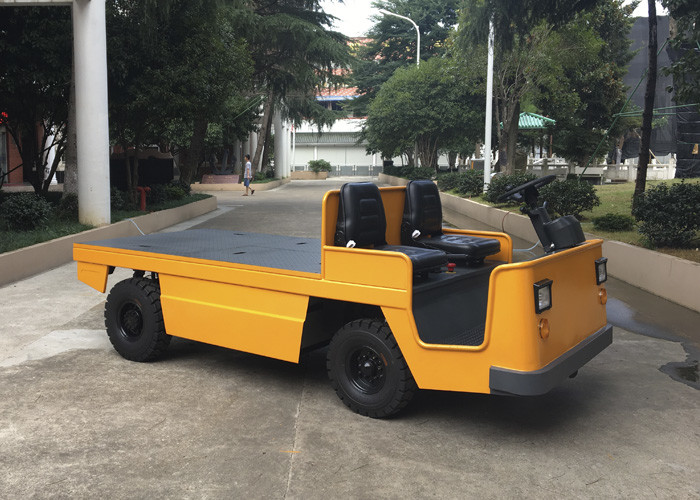 Battery Driven Electric Platform Truck , Customized Surface 4 Wheel Platform Truck