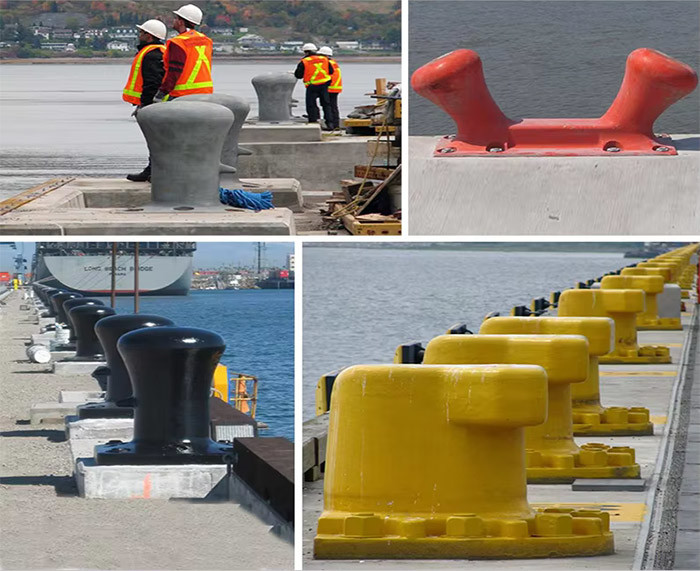 Wind Resistance Mooring Bollards Corrosion Resistance Pier Post for Cargo Ship Terminals