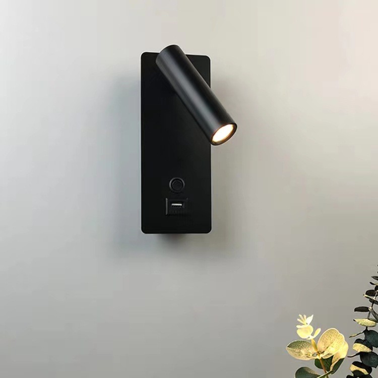 Modern minimalist 5V USB adjustable bedside wall lamp hotel headboard reading lamp bed board reading light
