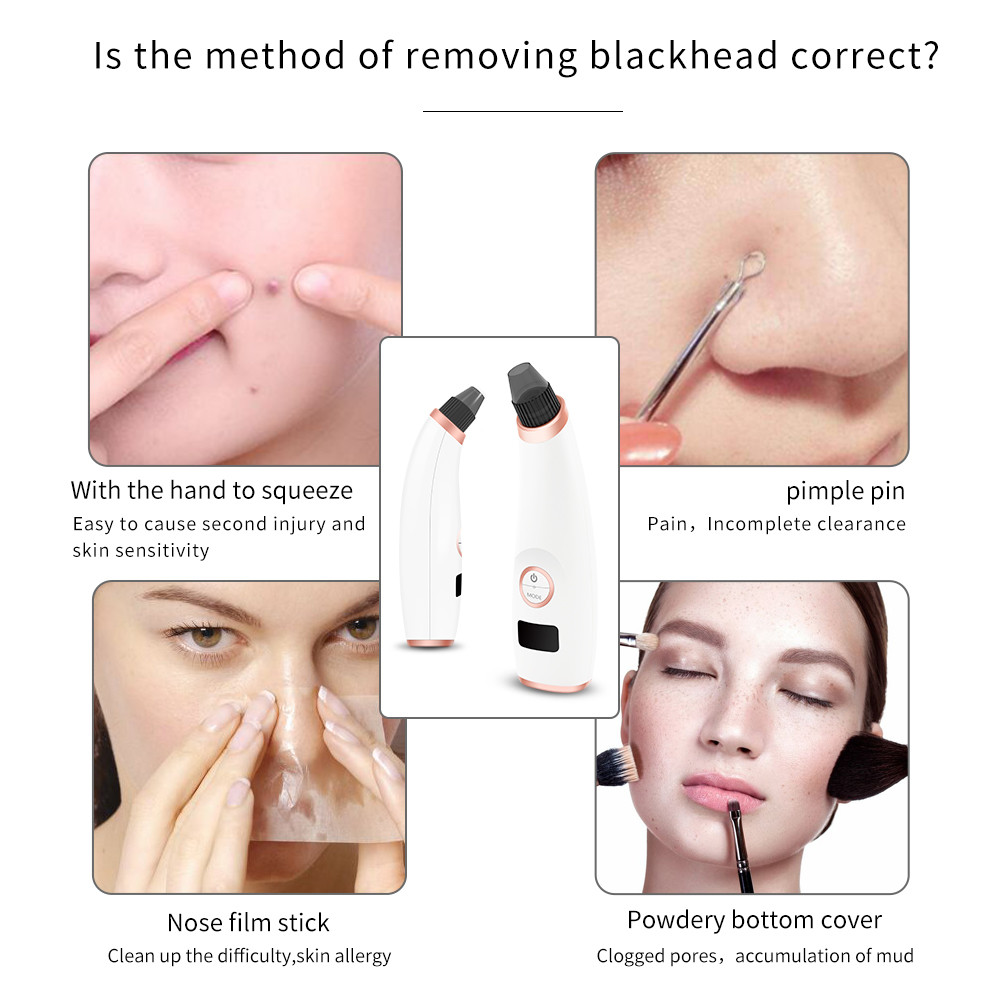 Pimple Skin Treatment Blackhead Remover Machine Pore Vacuum Cleaner Rechargeable