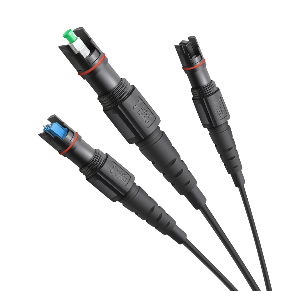 FTTH Outdoor Flat Drop Cable Patch Cord IP68 OptiTap To SC Pre-Connectorized