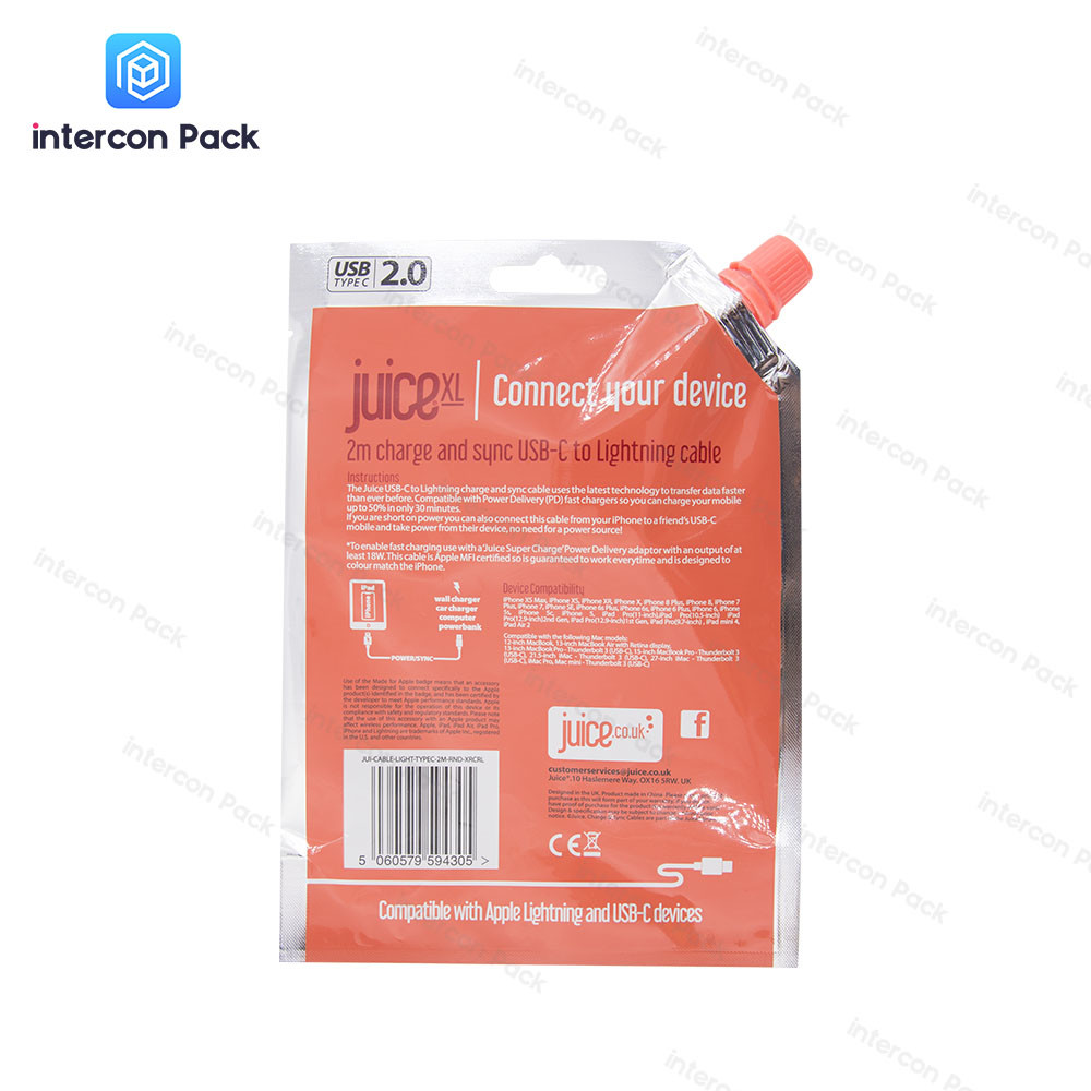 Fruit Juice Spouted Liquid Stand Up Pouches PE Material Customized Logo