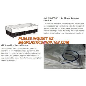 Waste Disposal Dumpster, Open Top Roll Off Drawstring Container Liners, Dumpster