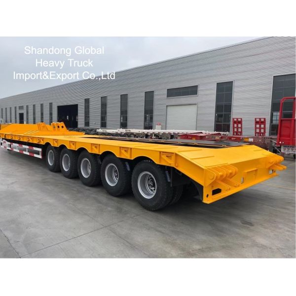 Quality Q345B High-Tensile Steel Lowbed Semi Trailer with 60-100 Tons Loading Capacity and Customizable Length for sale