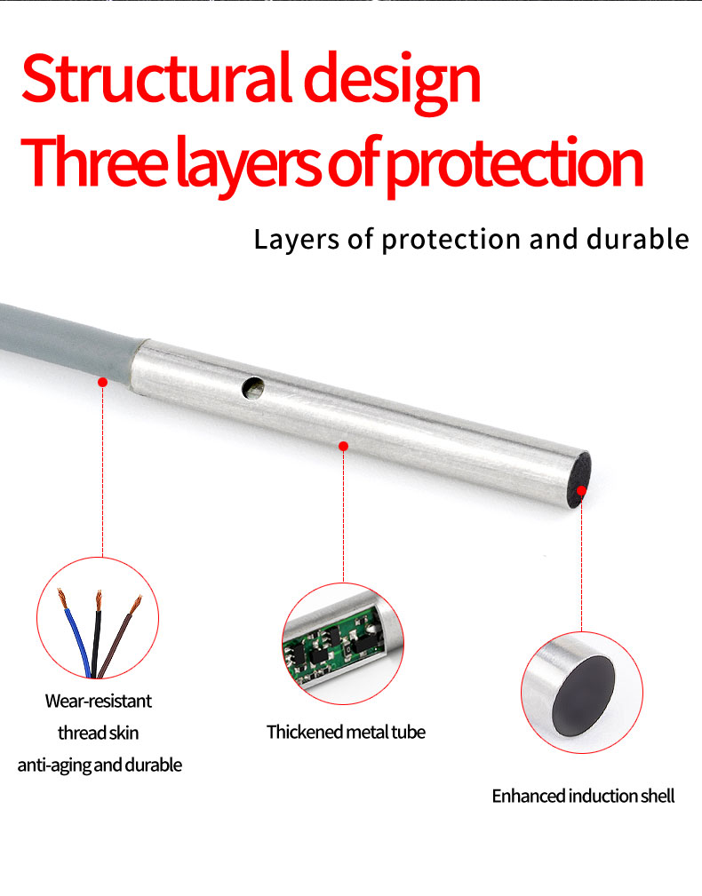 Small Size Inductive Proximity Sensor M3 / M4 / M5 / M6 Stainless Steel Housing