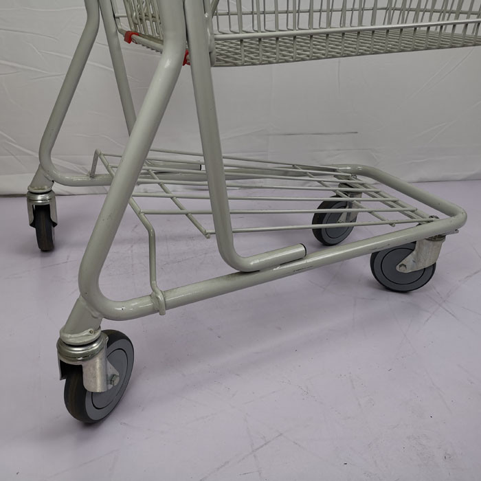 100L American Style Metal Shopping Trolley Gray White Trolley Grocery Cart With TENTE Wheels