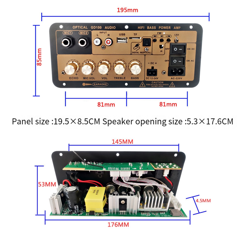 Private Mold NO 2 2.0 Channels 100W BT Mono Amplifier Board for Home/Car HiFi Karaoke