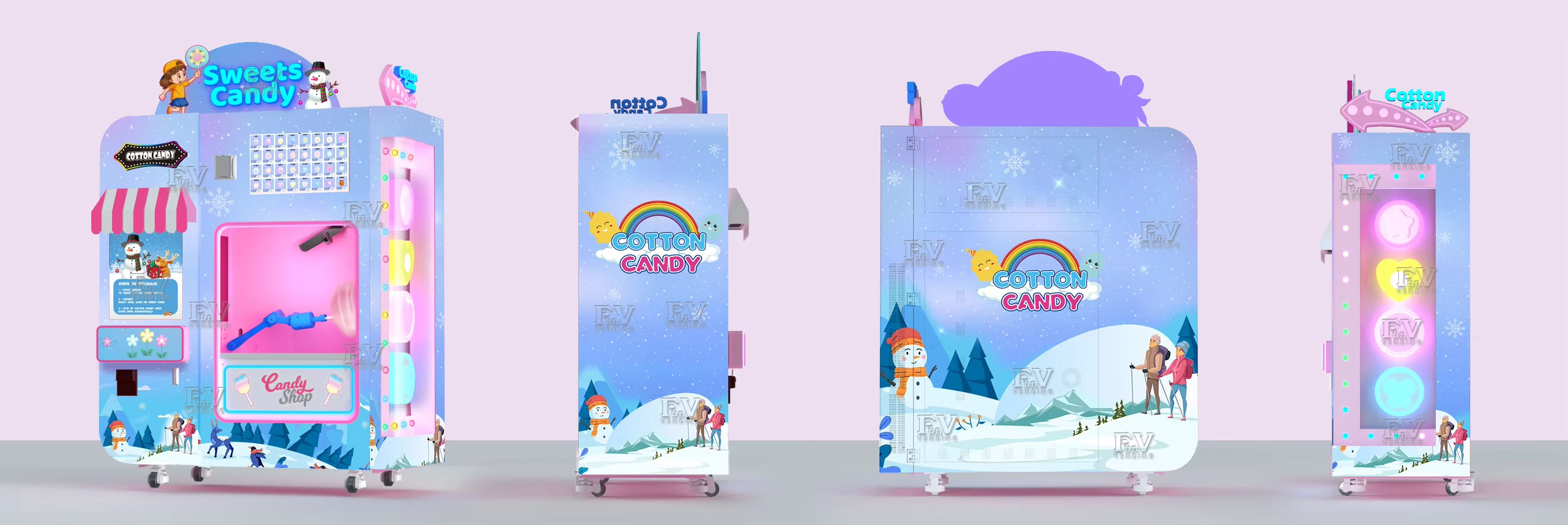 Automatic Cotton Candy Vending Machine Which is totally Automatic and colorful