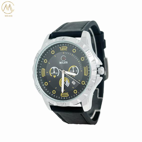 30 Meters Water Resistance Leather Strap Quartz Watch with OEM LOGO Customizatio