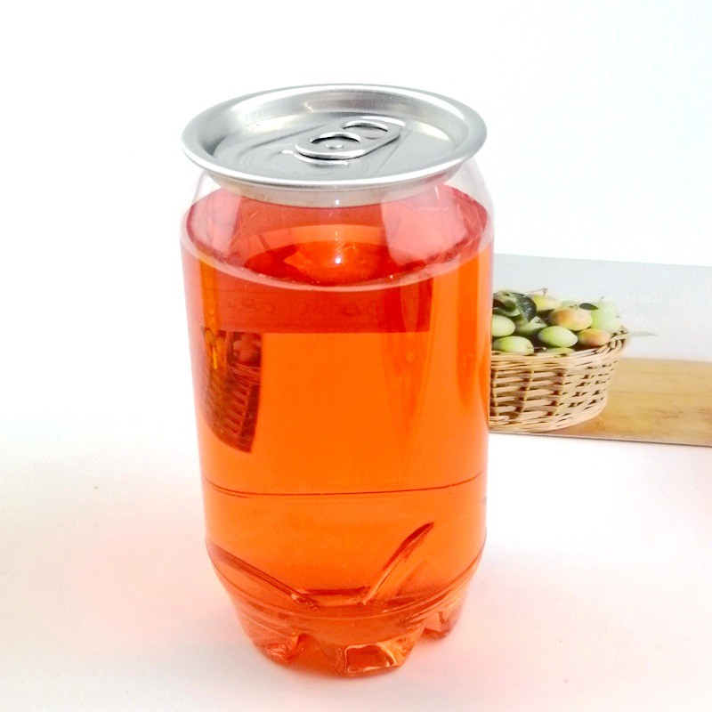 300ml 10oz PET Clear Soda Juice Plastic Beverage Jar With Silver Aluminum Lid