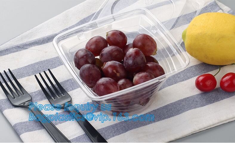 32oz Disposable Clear PET Plastic Salad Bowl With Lid PLA Biodegradable Salad Bowl,24oz Pet Disposable Plastic Salad Bow