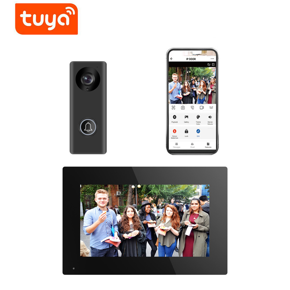 166° Angle View All Black/Silver WIFI Video Doorbell 8 Month Stand by H.264 Coded Format