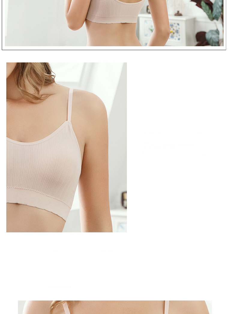 Gathering Breast Support Seamless Threaded Breast Wrap One Piece Underwear Full Cup Bra Wire Free