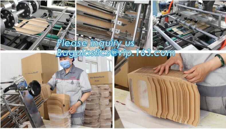 Cheap Cardboard foldable kraft paper lunch box with window,Lunch noodle fast food kraft paper box by customized logo pri
