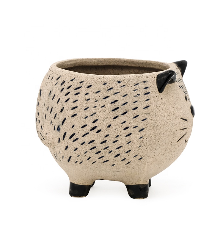 Unique Kitten Cat Flower Succulent Pot in Pottery Clay Ceramic Wholesale Hot Sale Lovely Instagram 3D Flower/succulent Pots