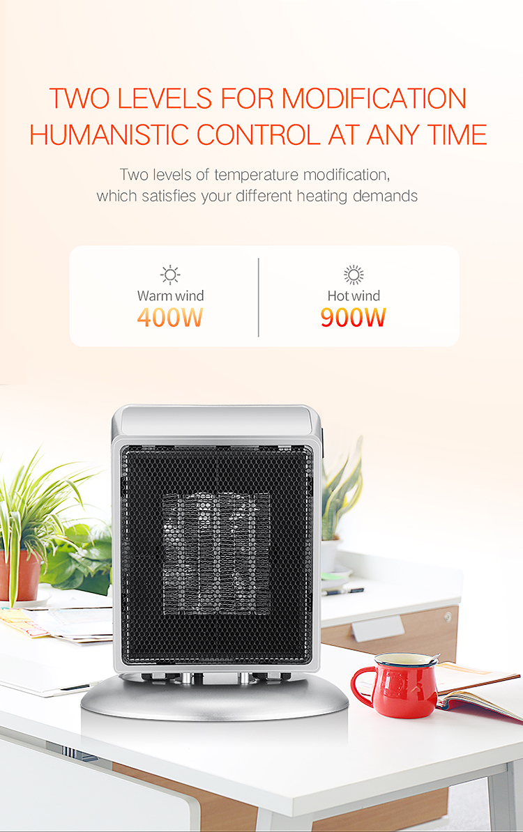 17x12.5x19.5cm Industrial Mini PTC Ceramic Electric Fan Air Heater for Energy Saving