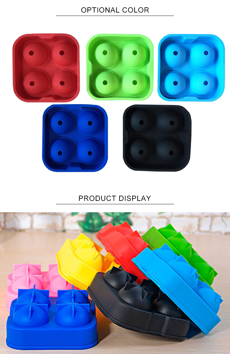 Sustainable Food Grade Silicone Ice Mold With 4x4.5cm Ball Capacity