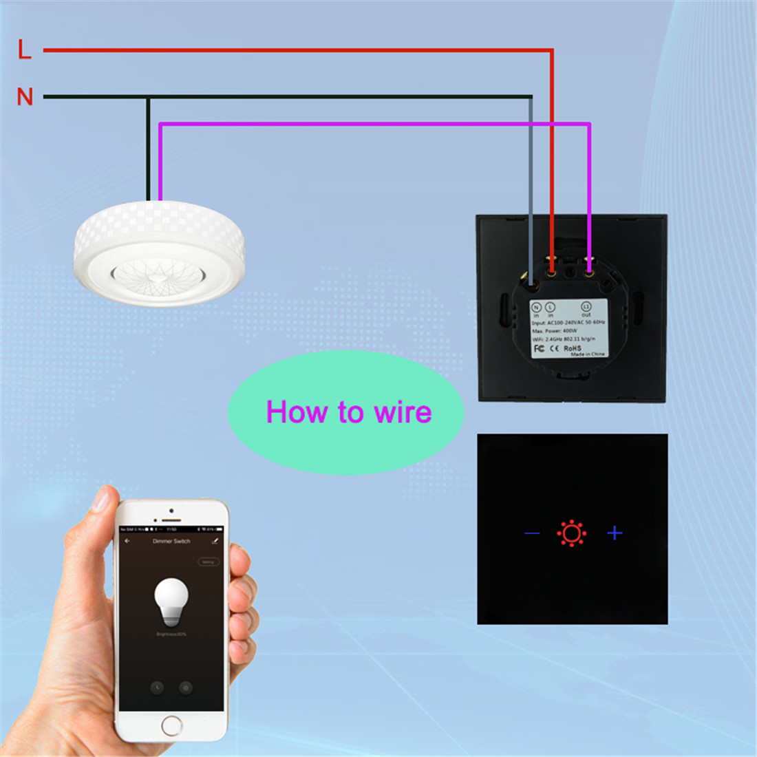 Smart Life Home Automation Wi-Fi Dimmer Switch