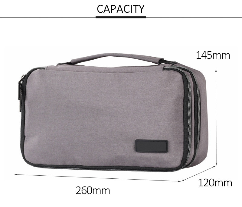 Fashion Custom Logo Pure Color Blank Toiletry Zipper Makeup Bag
