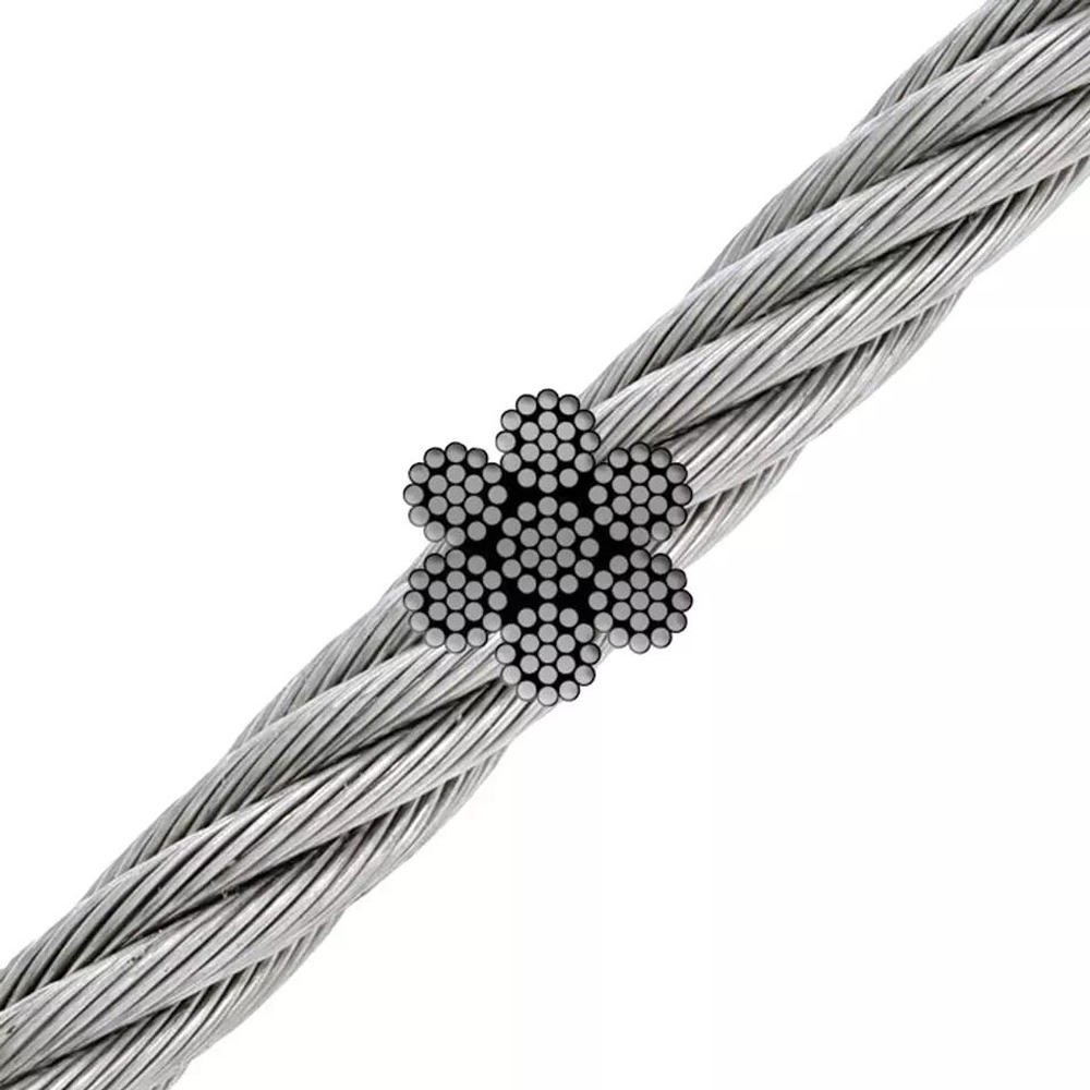 Galvanized Finish 8*19s High Carbon Sisal Core Steel Wire Rope for Elevator Design