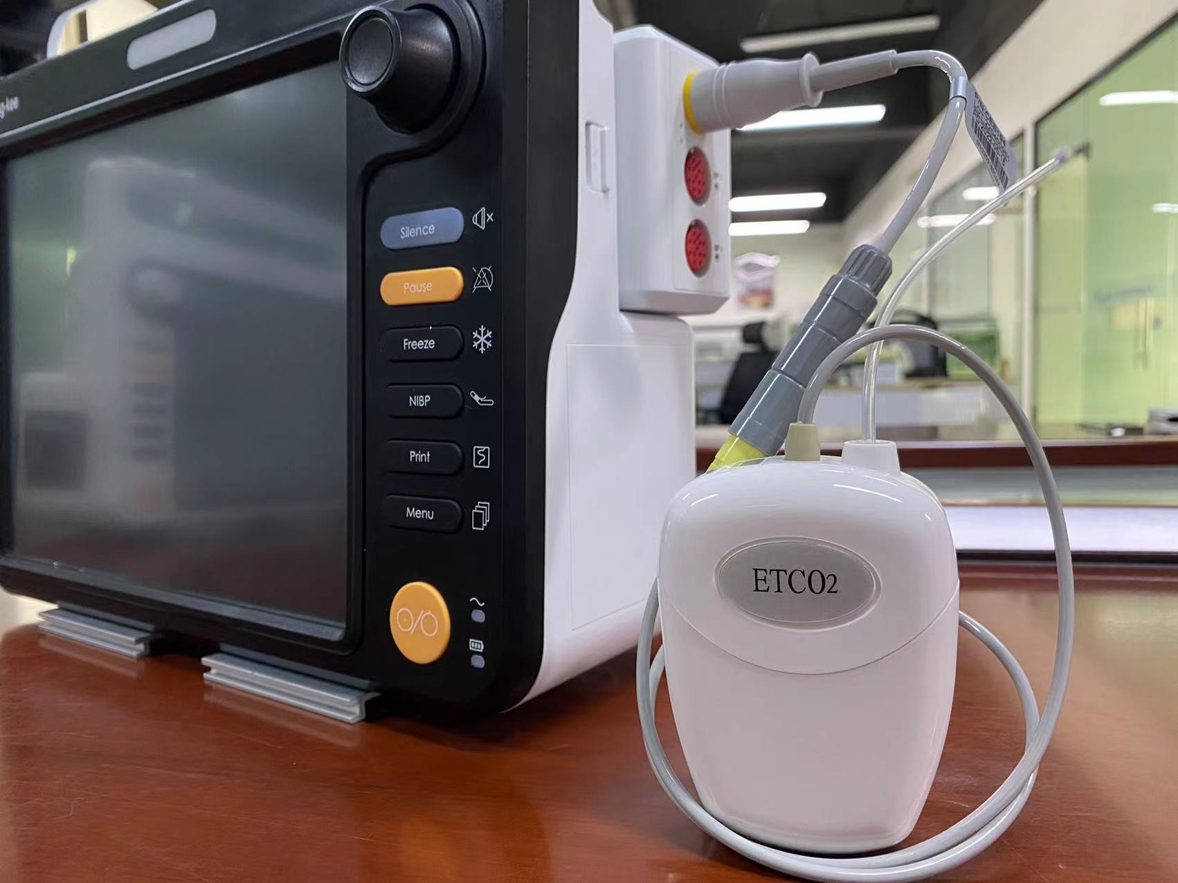 White Sidestream Etco2 Sensor Plug Play For Neonate Veterinary Pet