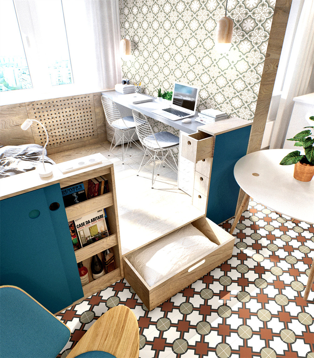 Encaustic 200x200mm Floor Ceramic Rustic Tiles For Bathroom And antibacterial Decorative Wall Tile For Office