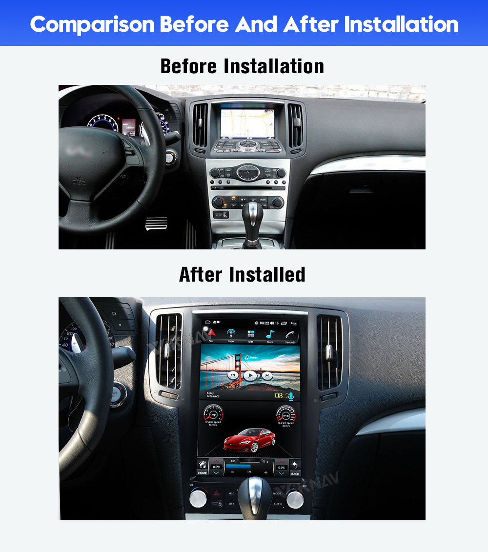 Viknav Car Radio For Infiniti G25 G37 (2004-2013)12.1 Inch Android13 Rear View Navigation GPS Original Car Function