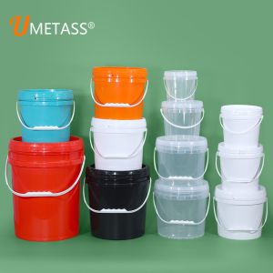  Durable Plastic Bucket Pail With Lid And Handle 1L 2L 3L 4L 5L Volume And Transparent Manufactures