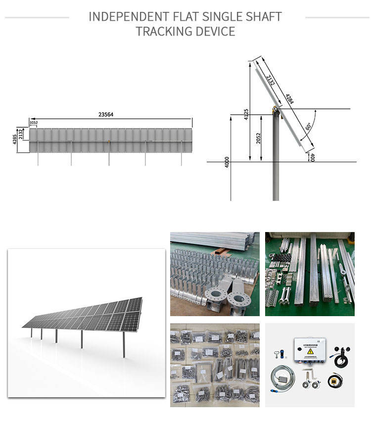 Horizontal Solar Pv Ground Mounting Systems Sun Tracking Solar Panel Mount